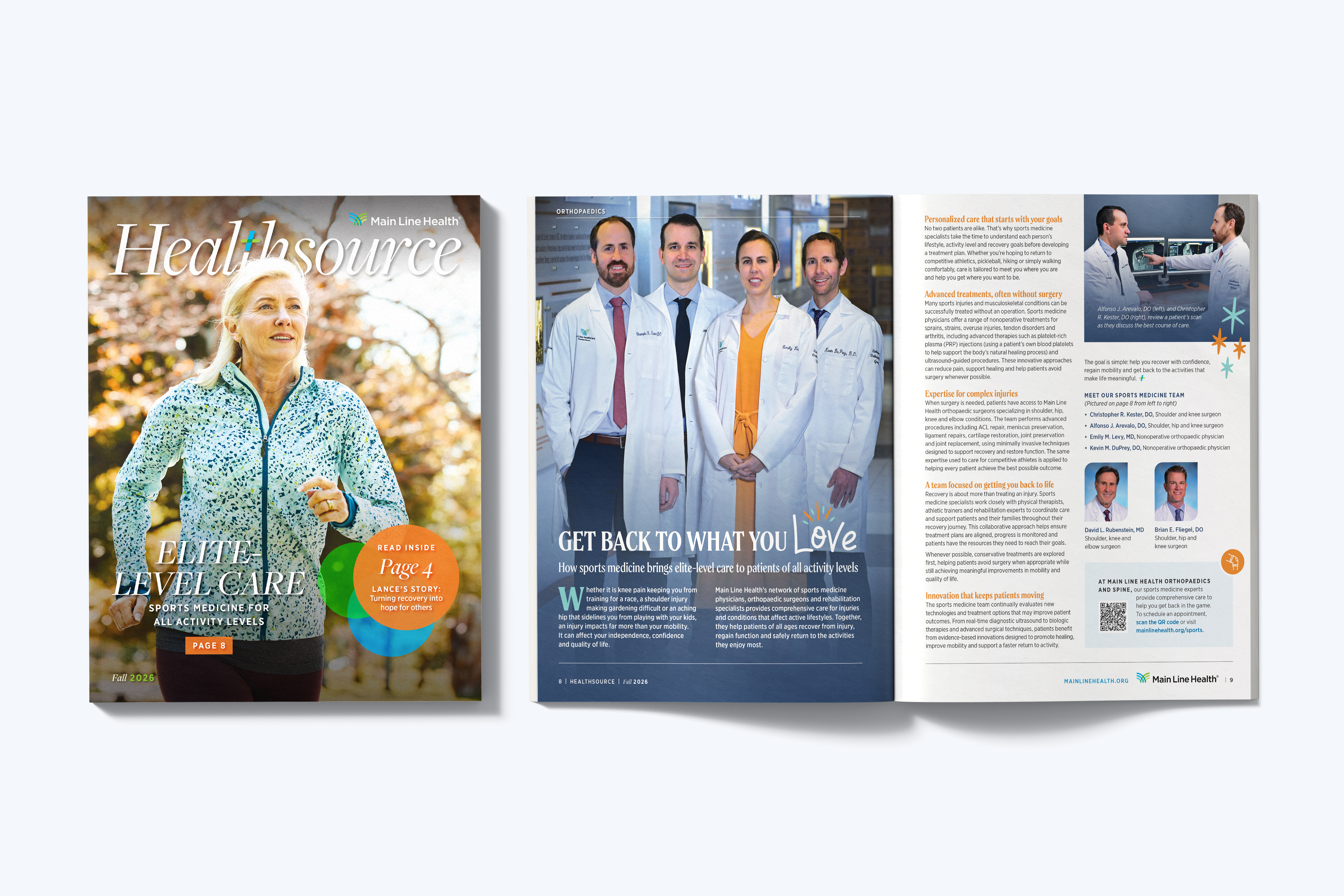 Cover and Inside spread of the Fall 2026 issue of Healthsource