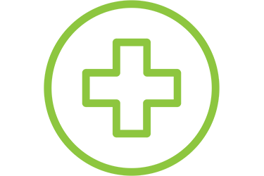 Green medical urgent care icon