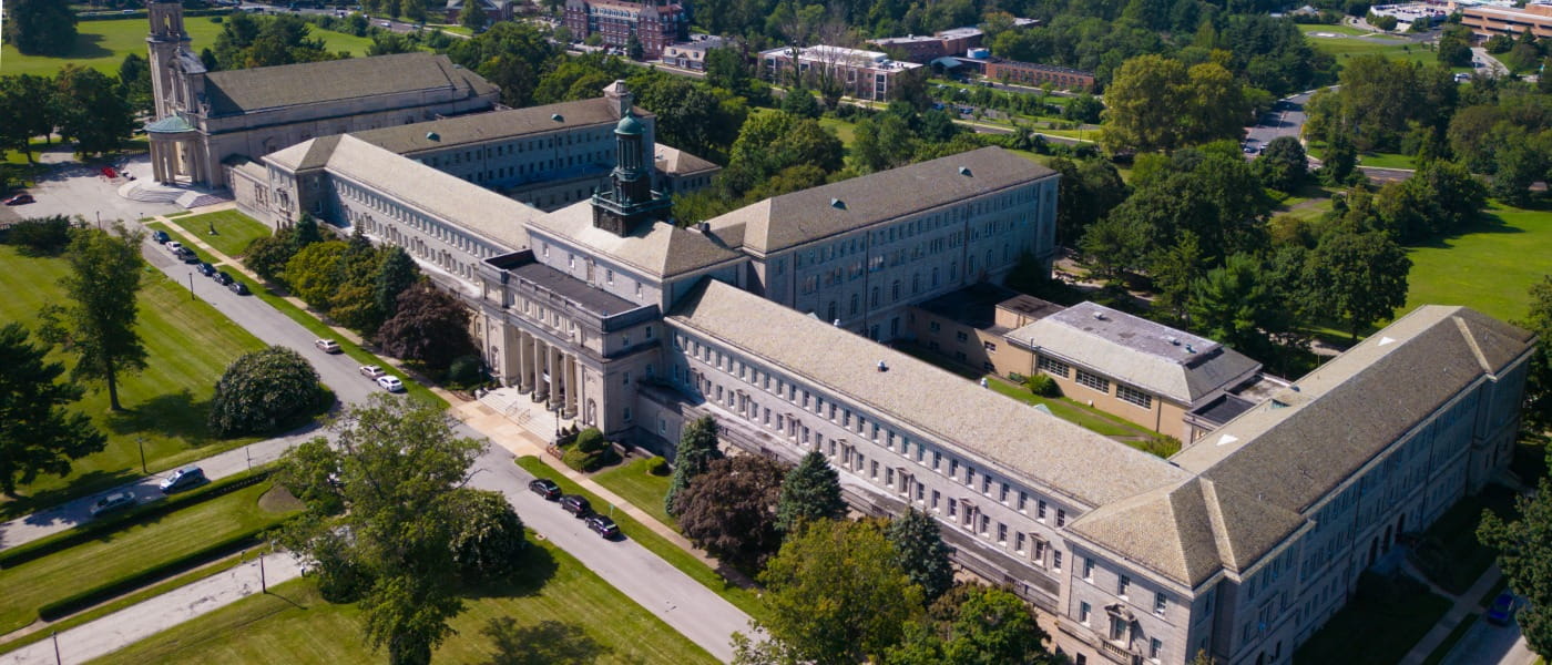 Aerial view of the former St. Charles Borromeo Seminary property