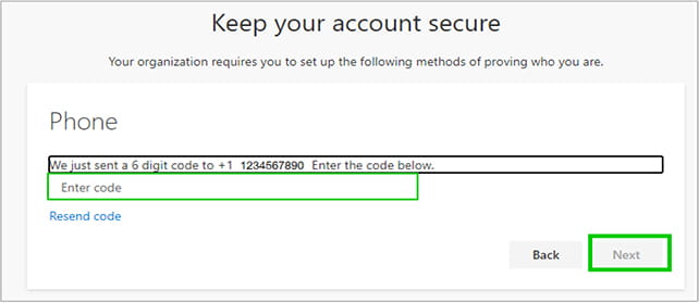 Multi-factor authentication instructions screenshot