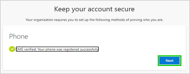 Multi-factor authentication instructions screenshot