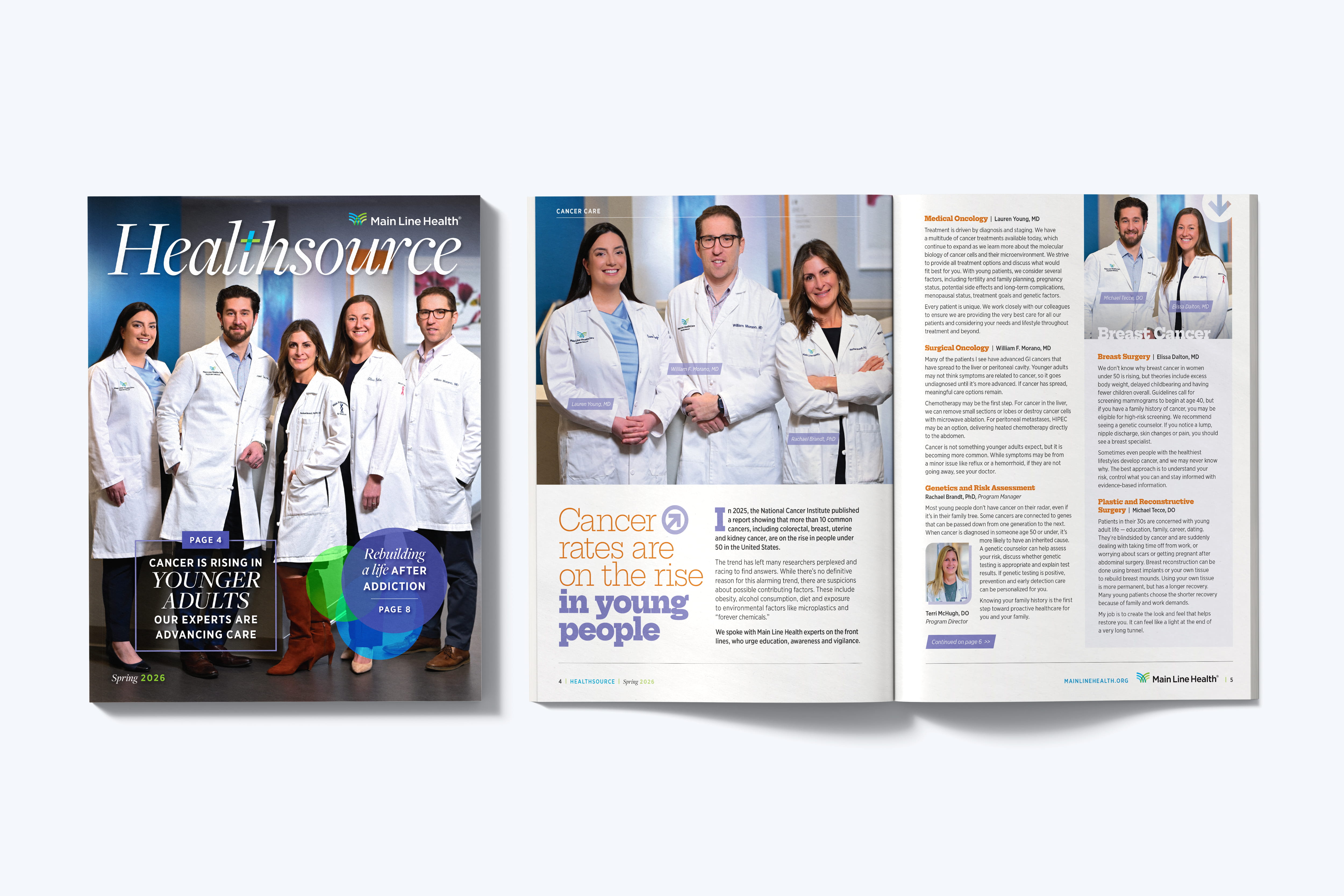 Cover and Inside spread of the Spring 2026 issue of Healthsource