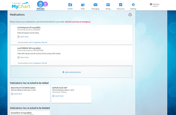 Manage And Track Your Medications Documentation MyChart Patient Manage And Track Your Medications Documentation MyChart Patient