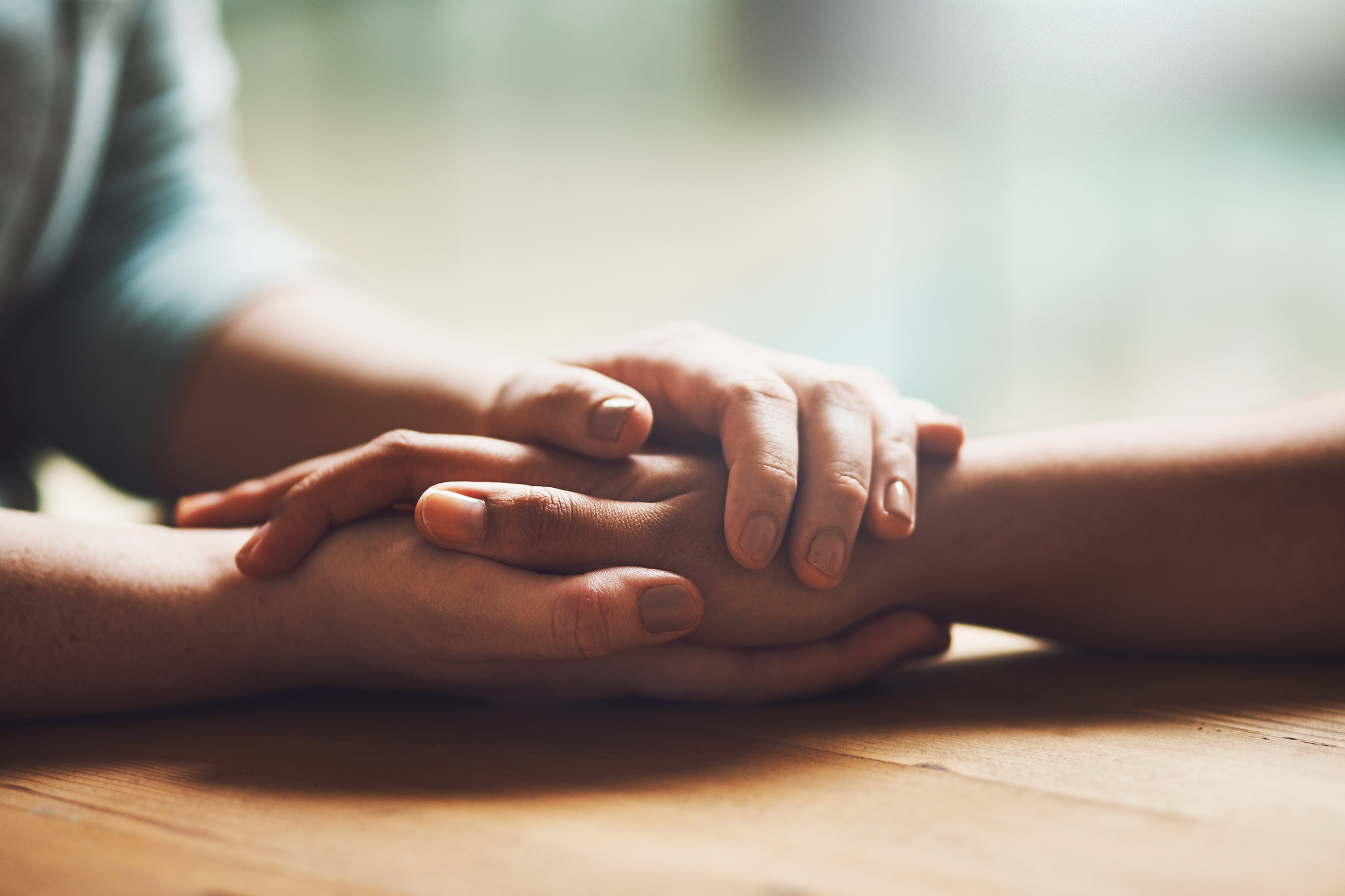 spiritual care, holding hands