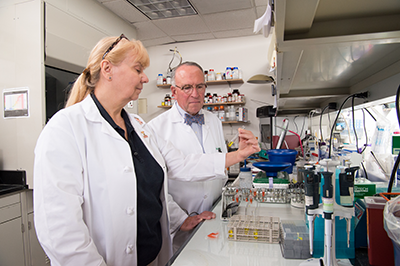 Researchers in a lab