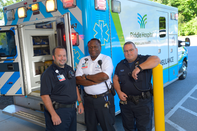Some Riddle Hospital EMS with new ambulance