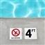 4ft no diving sign on ground next to pool