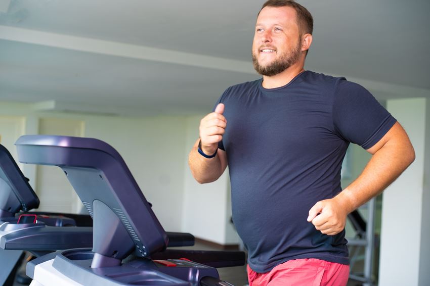 Man running on treadmill