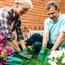 Couple gardening