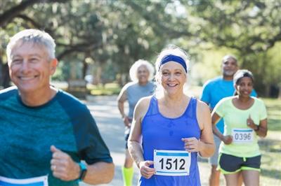 Older adults running race