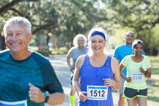 Older adults running race Older adults running race