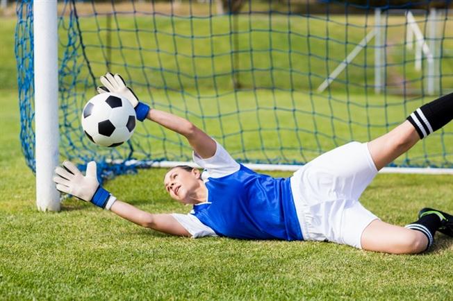 Female soccer goalie