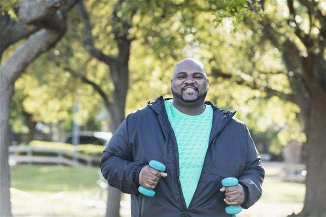 Man working out outdoors