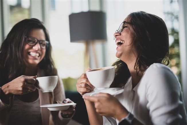 Friends laughing together