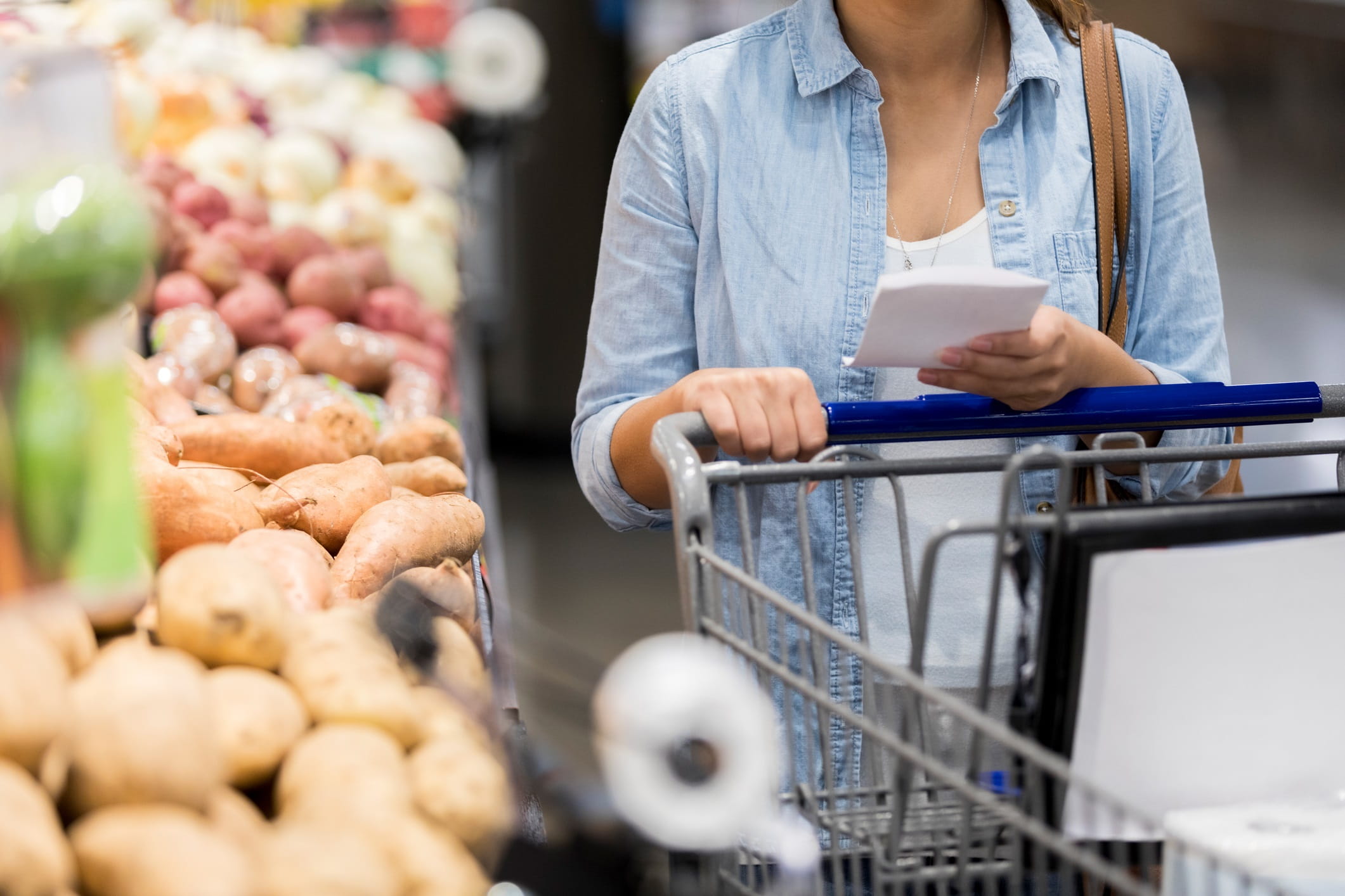 Woman grocery shopping