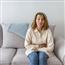 Woman with stomach pain