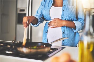 Cooking right up until her last trimester Cooking right up until her last trimester