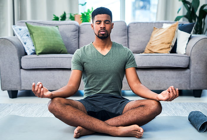 Man meditating