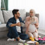 Pregnant Muslim woman planning with male partner