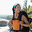 young woman backpacking