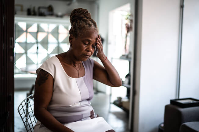 woman with stress headache