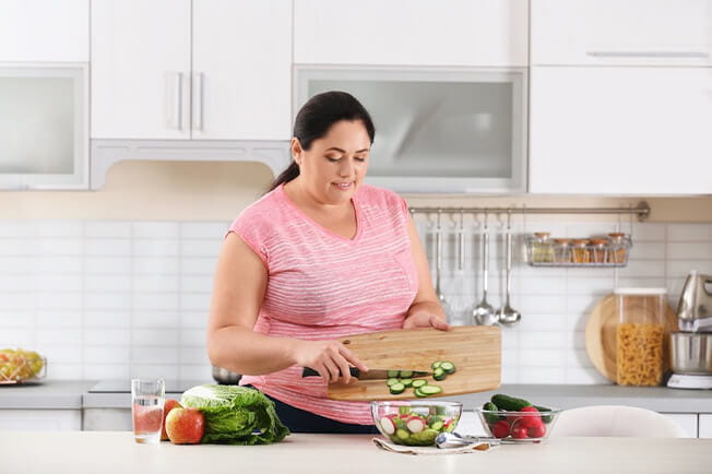 Woman preparing healthy food