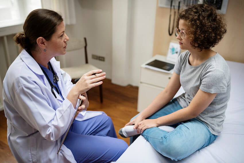 Young female patient at OB/GYN appointment