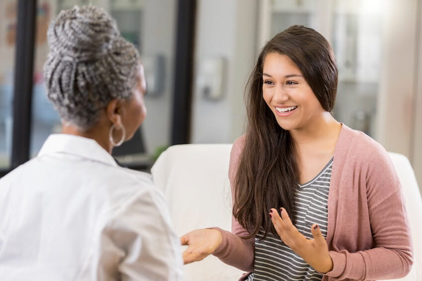 Young female patient at OB/GYN appointment