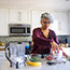 Woman making a healthy smoothie