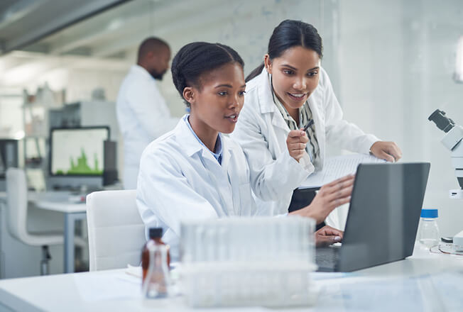 Researchers using computer to examine data