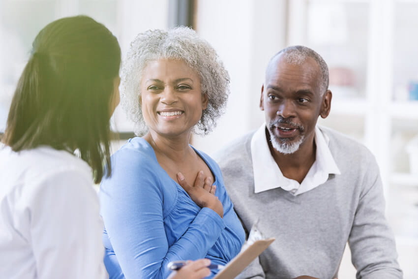 Older couple with a doctor