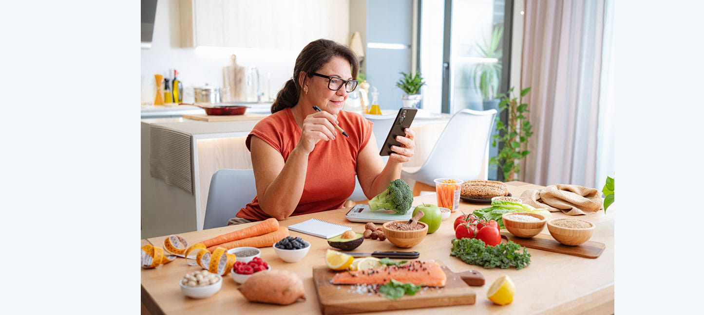 Woman and healthy food