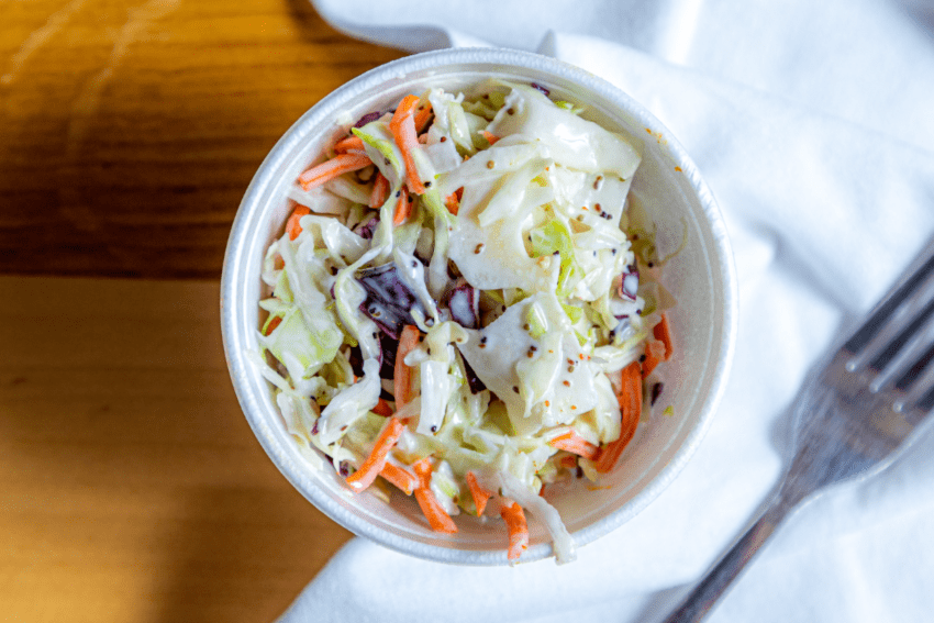 Coleslaw in a bowl.