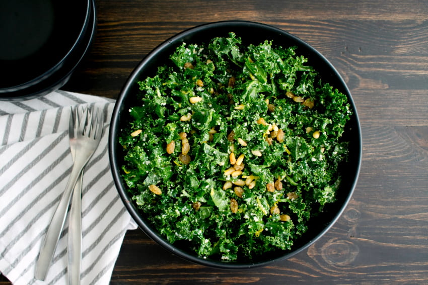 Kale salad in a bowl.