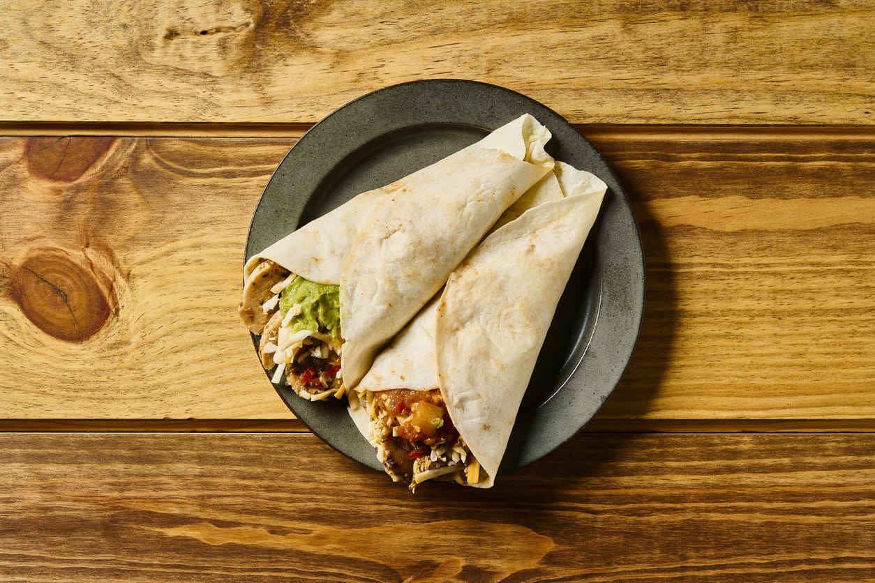 black bean and chicken wrap