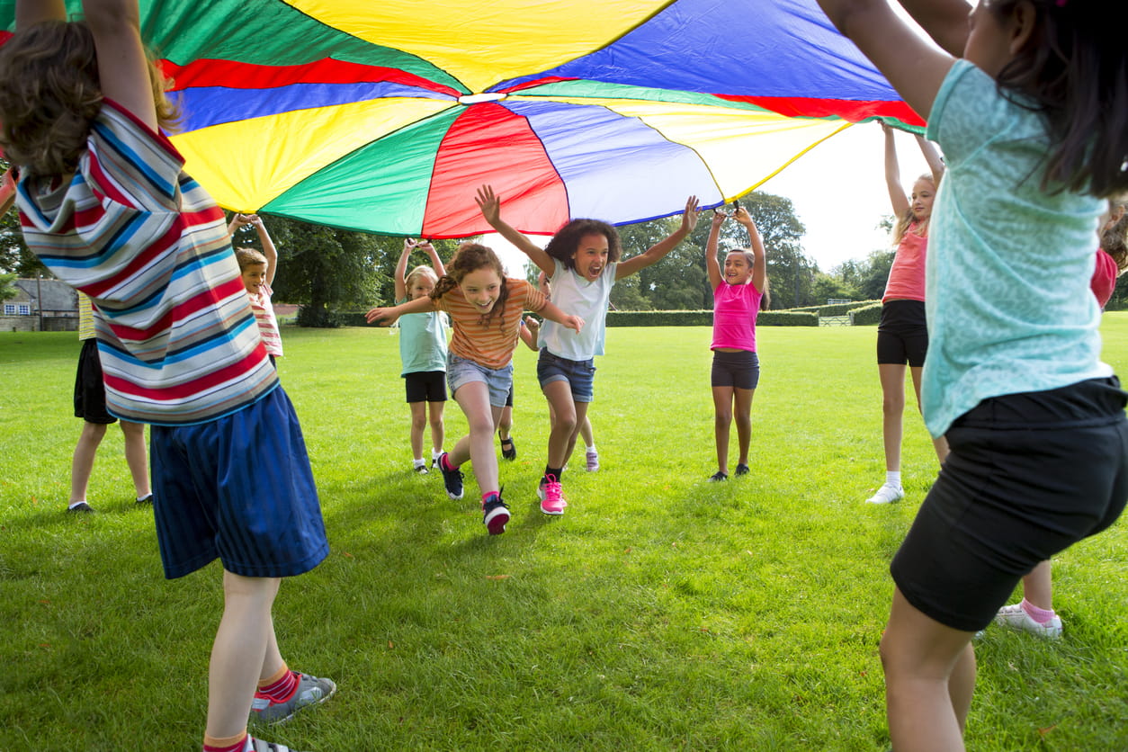 Children playing an outdoor game