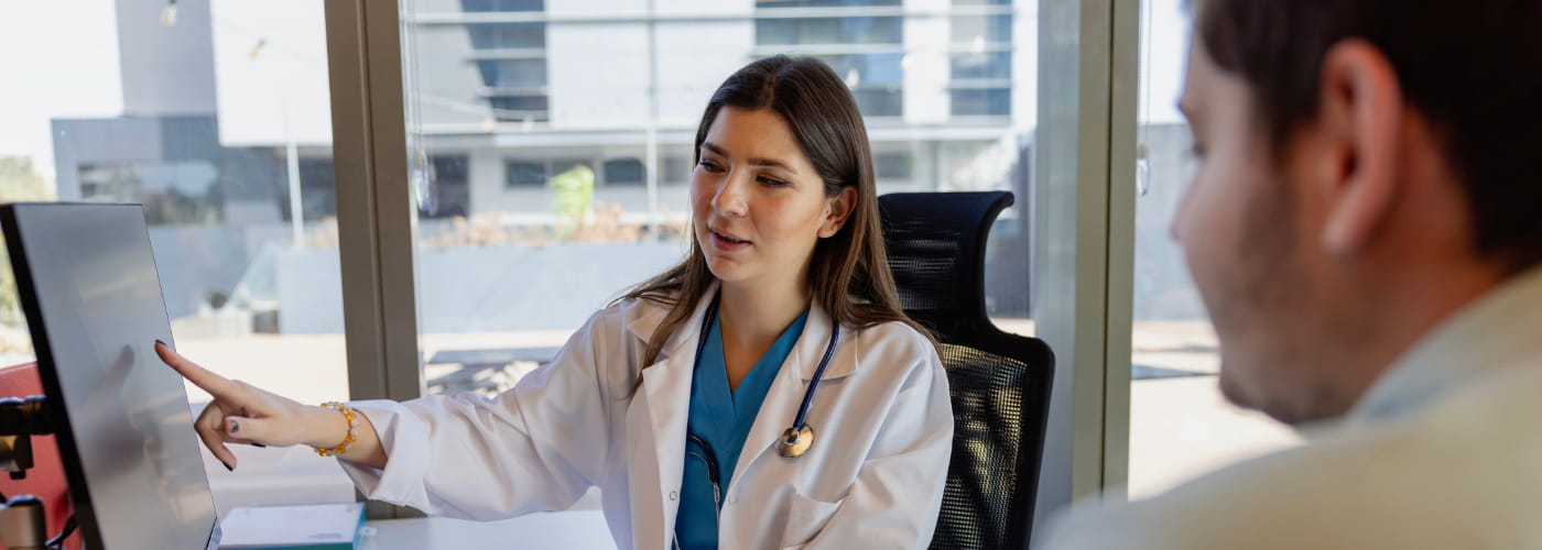 Doctor and patient discussing weight loss