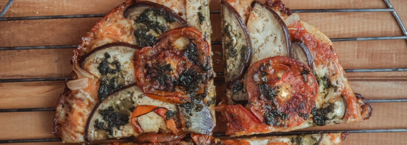 eggplant pesto pizza