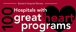 Becker's Hospital Review 100 hospitals with great heart programs logo Becker's Hospital Review 100 hospitals with great heart programs logo