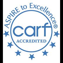 Aspire to Excellence, CARF accredited logo