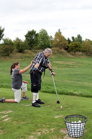 "Golfers received instruction and support on the driving range and putting green"