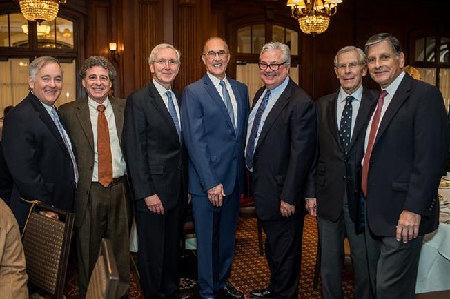 (From L to R) Jack Lynch, FACHE; Robert Schnall, MD; Frank McGeehin III, MD; Francis Sutter, DO; Phil Robinson; Horace MacVaugh III, MD; and Alex Uribe, MD