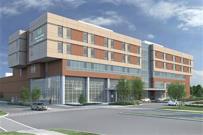 Rendering of planned facade of new Riddle Hospital building Rendering of planned facade of new Riddle Hospital building