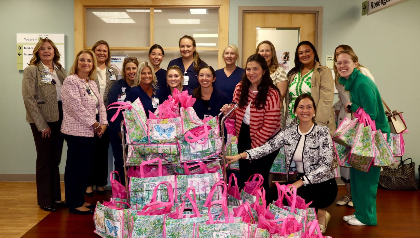 Lilly Pulitzer and March of Dimes teams donate gifts to Lankenau Medical Center NICU staff