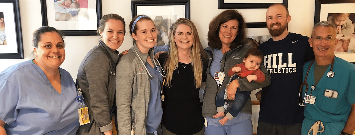 Patient Kayleigh Summers, baby Cal and her care team