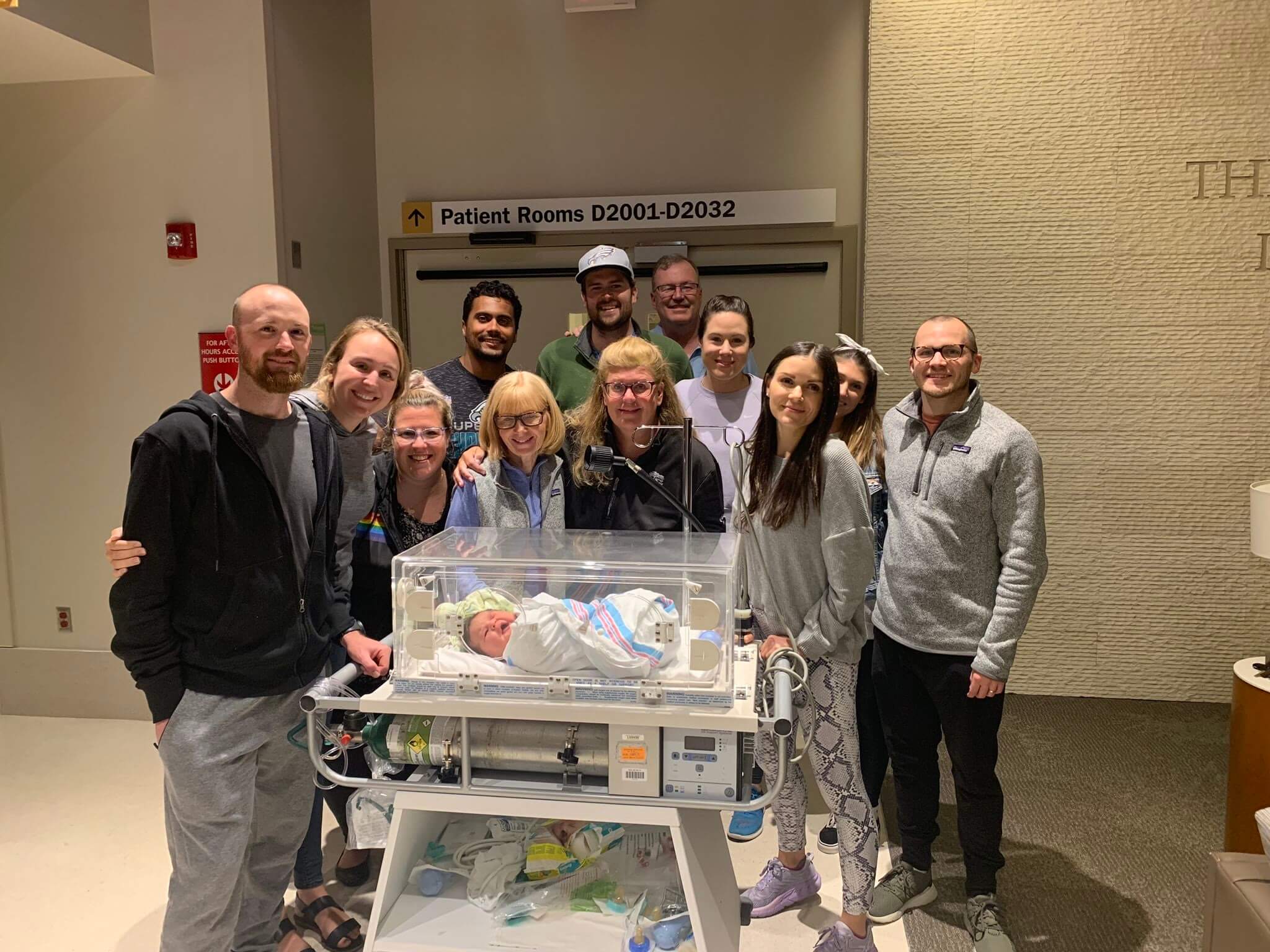 Family with baby Cal in the hospital