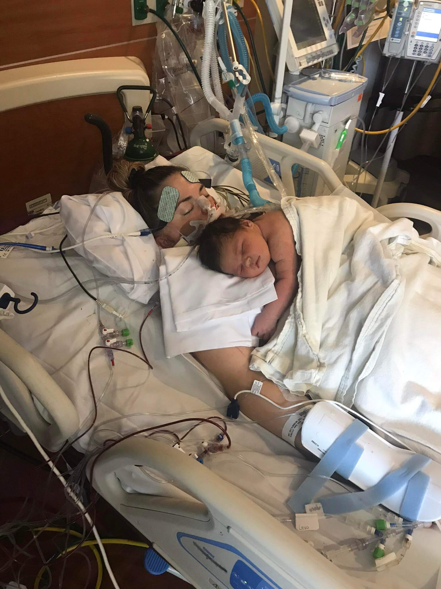 Skin-to-skin contact for Kayleigh and her newborn