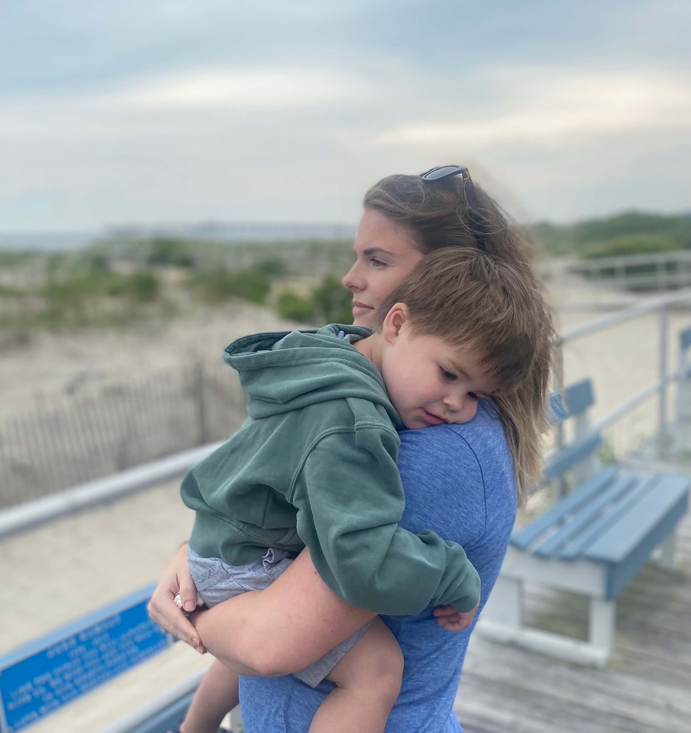 Patient Kayleigh Summers and Cal at the beach