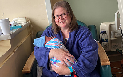 Patient Laura Yohe and her son, Rhys