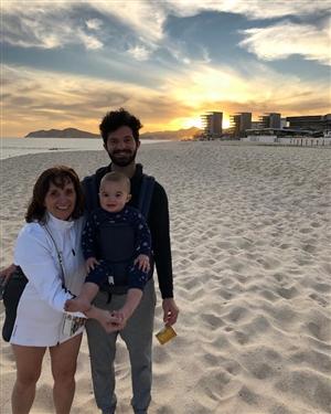 Marilynne and family on the beach